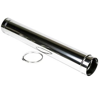 100cm pijp enkelwandig RVS