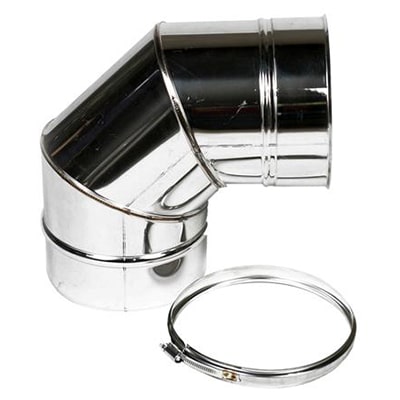 Bocht 90 graden enkelwandig RVS 150mm