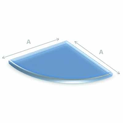 Vloerplaat kwartrond helder glas